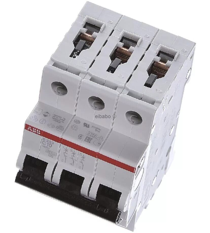 ABB S203 C10 Автоматический выключатель 3-х полюсный 10А с хар. C 6кА 2CDS253001R0104 в Москве