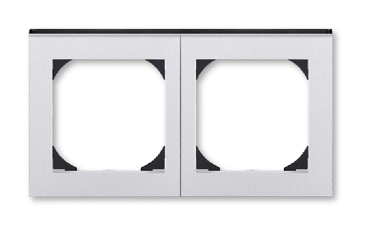 ABB Levit Рамка 2 пост 55х55 серебро-дымчатый чёрный, 2CHH015520A4070 в Москве