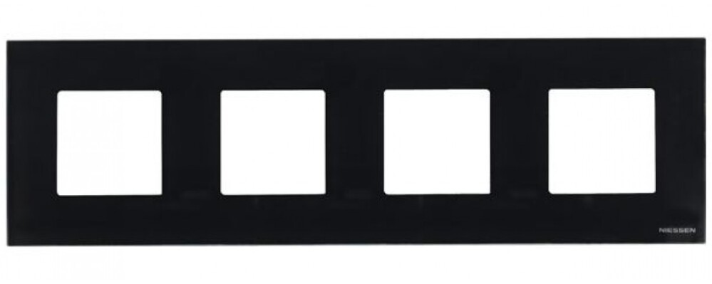 ABB Zenit стекло черное Рамка 4 поста (4х2 мод.) N2274 CN в Москве
