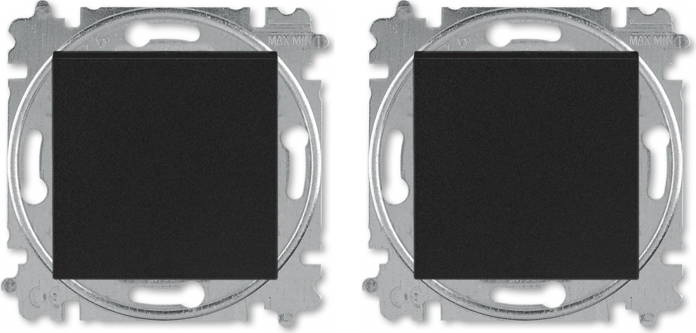 ABB Levit 2CHH599145A6066 Выключатель кнопочный (10 А, под рамку, скрытая установка, оранжевый/дымчатый черный) в Москве