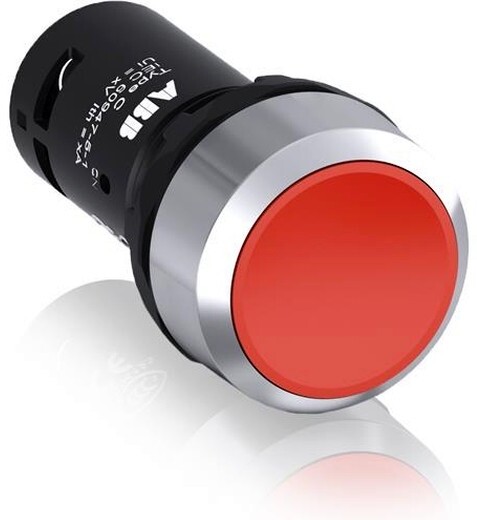 Abb COS Кнопка двойная MPD16-11R (белая/черная-выступающая) красная линз а без текста в Москве