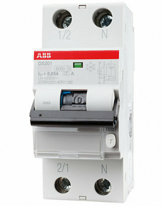 ABB DS201 B20A30 Диффер. автомат 2х полюсный 20А 30 mA ,тип А,хар.B,6кА 2CSR255140R1205 узо тип b в Москве