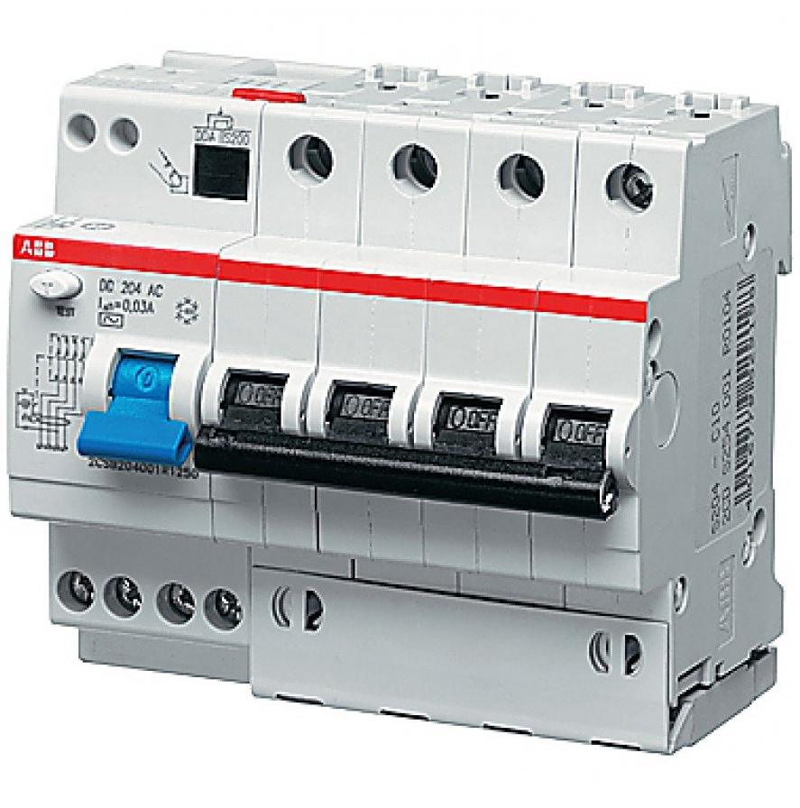 ABB DS204 Дифференциальный автомат. выкл. 4P 10А, 30mA 6kA (АС) в Москве