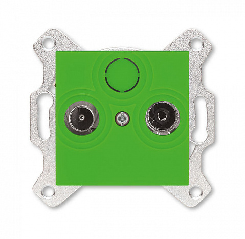 ABB Levit зелёный Розетка TV-R проходная 7дБ в Москве