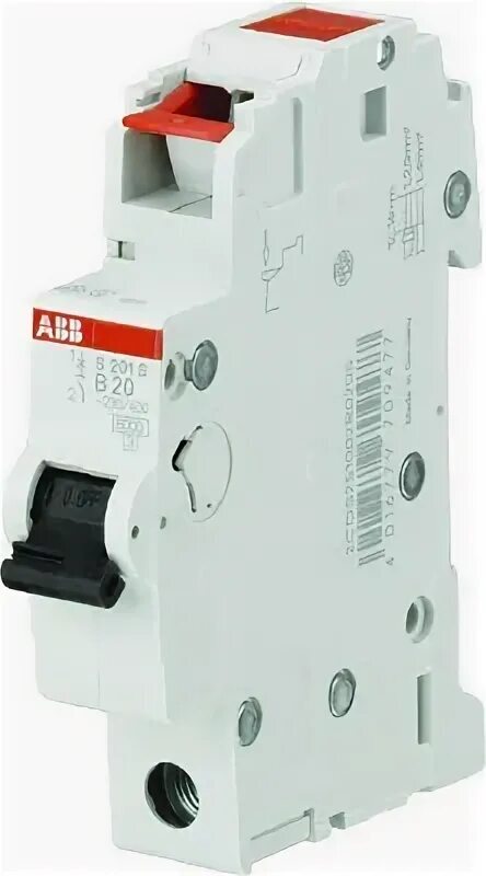 ABB S201 2CDS271103R0105 Автоматический выключатель однополюсный+N 10А (10 кА, B) в Москве