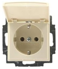 ABB BJB Basic 55 Беж Розетка с/з с крышкой в Москве