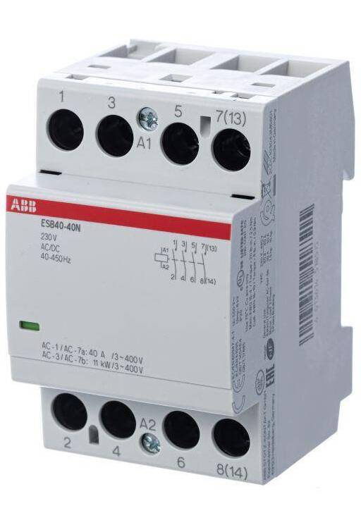 Контактор ESB25-04N-06 модульный (25А АС-1, 4НЗ), катушка 230В AC/DC (ESB25-04N-06) | код 1SAE231111R0604 | ABB ( 1шт в Москве