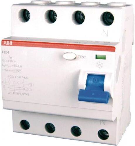 F204 AC 100/30 Блок утечки тока 4-полюсный, 100A. 30mA, тип АC (УЗО) ABB, 2CSF204001R1900 тип: АС, количество полюсов: 4, класс защиты: IP2X в Москве