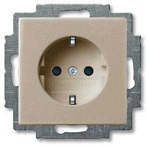 ABB Basic 55 Розетка 2Р+Е 16А со шторками Альпийский белый 2CKA002013A5278 (2013-0-5278) в Москве