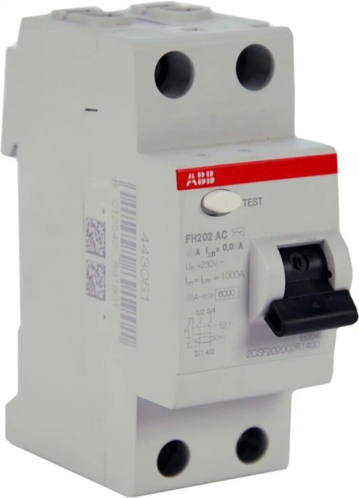 Выключатель дифференциального тока (УЗО) 2п 40А 30мА тип AC F202 ABB Узо авв в Москве
