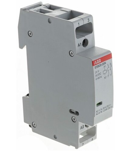 Контактор ESB20-02N-01 модульный (20А АС-1 2НЗ) катушка 24В AC/DC ABB 1SBE121111R0102 в Москве