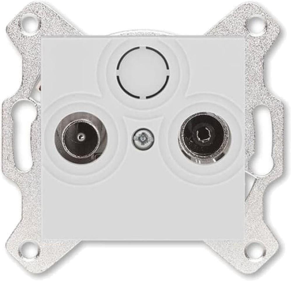 Розетка TV-R телевизионная оконечная LEVIT скрытой установки серебро 2CHH083503A6070 ABB в Москве