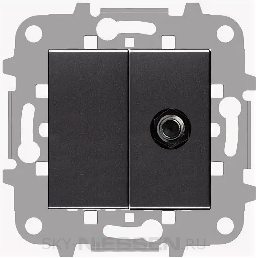 Розетка TV-R оконечная ABB Niessen Zenit Антрацит в Москве