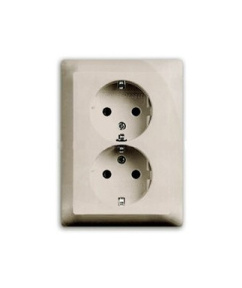 ABB Basic 55 Двойная розетка 2Р+Е 16А Слоновая кость (снято с производства) в Москве