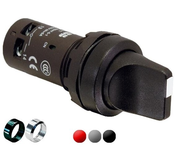 Abb COS Переключатель C2SS1-30B-11 2-х позиционный черный 1НО1НЗ (45 гра дусов) с фиксацией в Москве