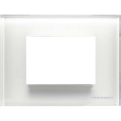 Рамка на 3 модуля ABB Zenit, итальянский стандарт (белое стекло) 2CLA247390N1001 + 2CLA247300N3001