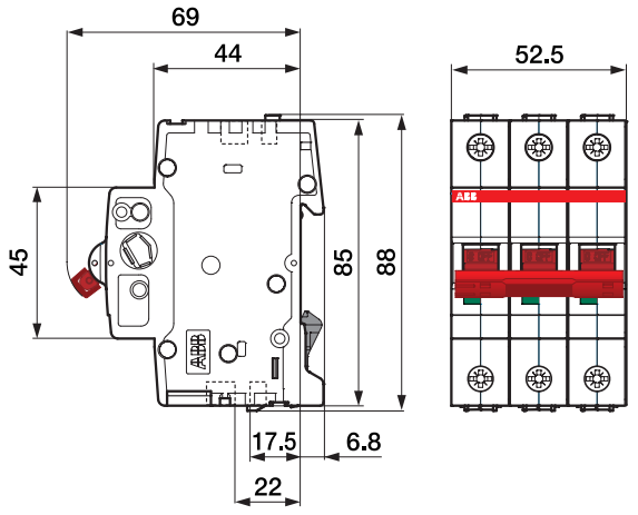 ABB Basic M 2CDD642051R0063 Выключатель нагрузки двухполюсный 63 А в Москве