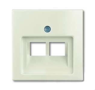 Розетка компьютерная двойная RJ-45  6 кат. (механизм JUNG), ABB Basic 55, шале-белый 2CKA001753A0209 + UAE8-8UPOK6