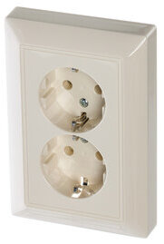 ABB BJB Basic 55 Бежевая Розетка 2-ая с/з моноблок 2CKA002014A1463 в Москве