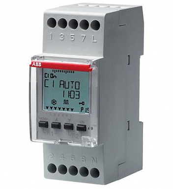 Таймер времени цифровой недельный D2, 16 А, ABB (2CSM256313R0621) в Москве