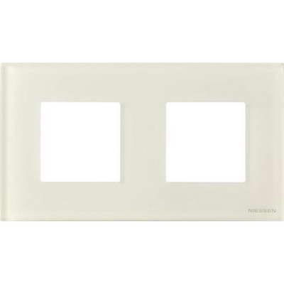 Рамка на 2 поста  ABB Zenit, немецкий стандарт (белое стекло) 2CLA227190N1001 + 2CLA227190N1001 + 2CLA227200N3001