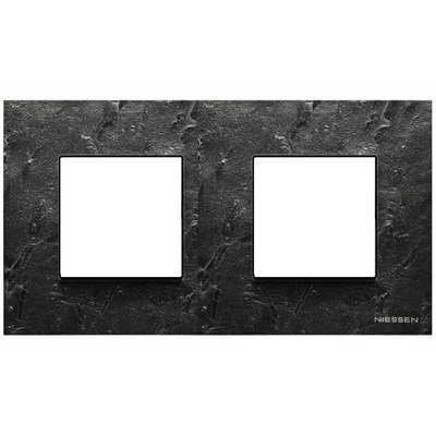 Рамка на 2 поста ABB Zenit, немецкий стандарт (сланец) 2CLA227190N1001 + 2CLA227190N1001 + 2CLA227200N2201