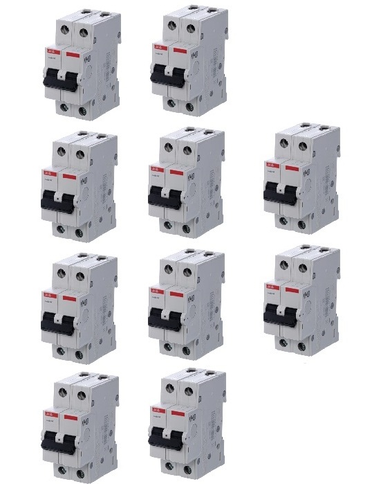 ABB Basic M Автоматический выключатель 4P, 16A,C, 4,5кА, BMS414C16 (в комплекте 3 шт) в Москве