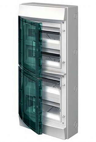 ABB Mistral65 Бокс настенный без клемм с дымчатой дверцей 320x735x155, 4ряда/48мод GWT650, IP65 / серый 1SL1207A00 в Москве