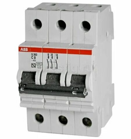 Выключатель автоматический трехполюсный S203MT UC 63А C 10кА (S203MT C63UC) | 2CDS273065R0634 ABB|модульн в Москве