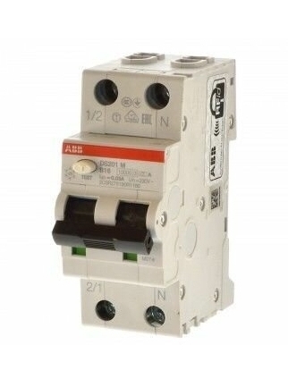 ABB DS201 C16 AC30 Диффер. автомат 2-х полюсный 16А 30 мA тип АС 6кА-230В 2CSR255080R1164 3 S203 2CDS253001R0164 в Москве