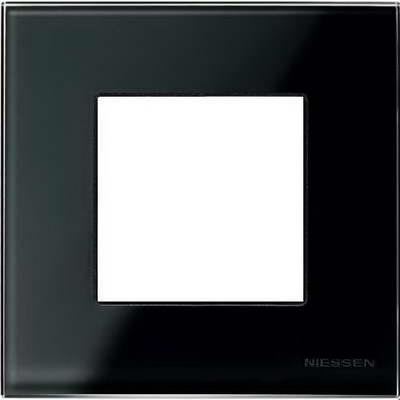 Рамка на 1 пост ABB Zenit, немецкий стандарт (черное стекло) 2CLA227190N1001 + 2CLA227100N3101