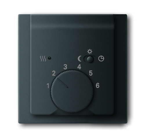 Терморегулятор теплого пола, с датчиком, 16А/250 В, ABB Impuls черный бархат 2CKA001032A0498 + 2CKA001710A3919