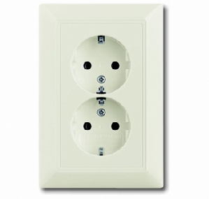 ABB Basic55 Chalet-white Розетка SCHUKO 16А 250В, 2-местная /2014-0-1478//2CKA002014A1478/ в Москве