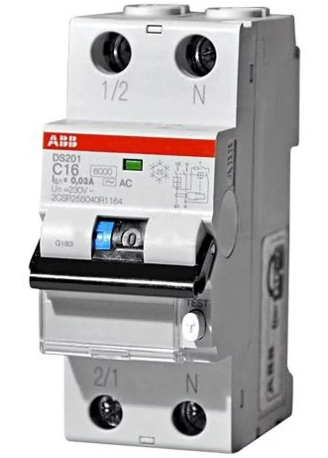 ABB DS201 C40 Диффавтомат 1P+N 40A (C) 6kA тип AC 30mA (2мод в Москве