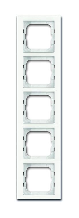 ABB BJE Axcent Белое стекло Рамка 5-ая в Москве