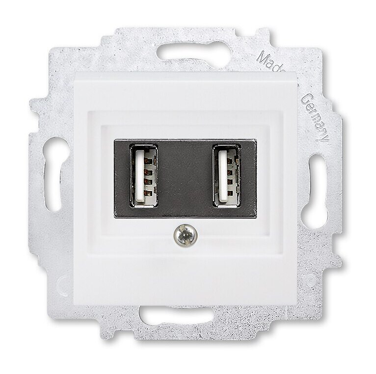 ABB EPJ Levit белый / белый USB зарядка двойная, , белый в Москве