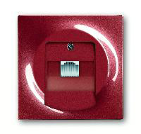 Розетка телефонная одинарная RJ11, ABB Impuls, бордо 2CKA000230A0378 + 2CKA001753A0130