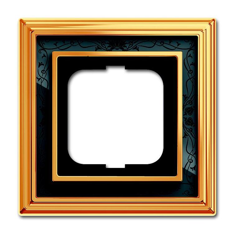 Abb BJE Рамка 3-постовая, серия Династия, Латунь полированная, белое стекло в Москве