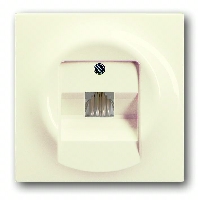 Розетка телефонная одинарная RJ11, ABB Impuls, слоновая кость 2CKA000230A0378 + 2CKA001753A0085