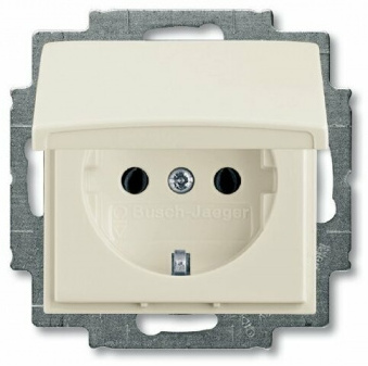 ABB Basic 55 Шале Розетка 2Р+Е 16А с крышкой в Москве