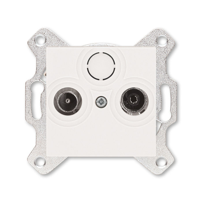 Розетка TV-R проходная ABB Levit, жемчуг 2CHH083607A6068