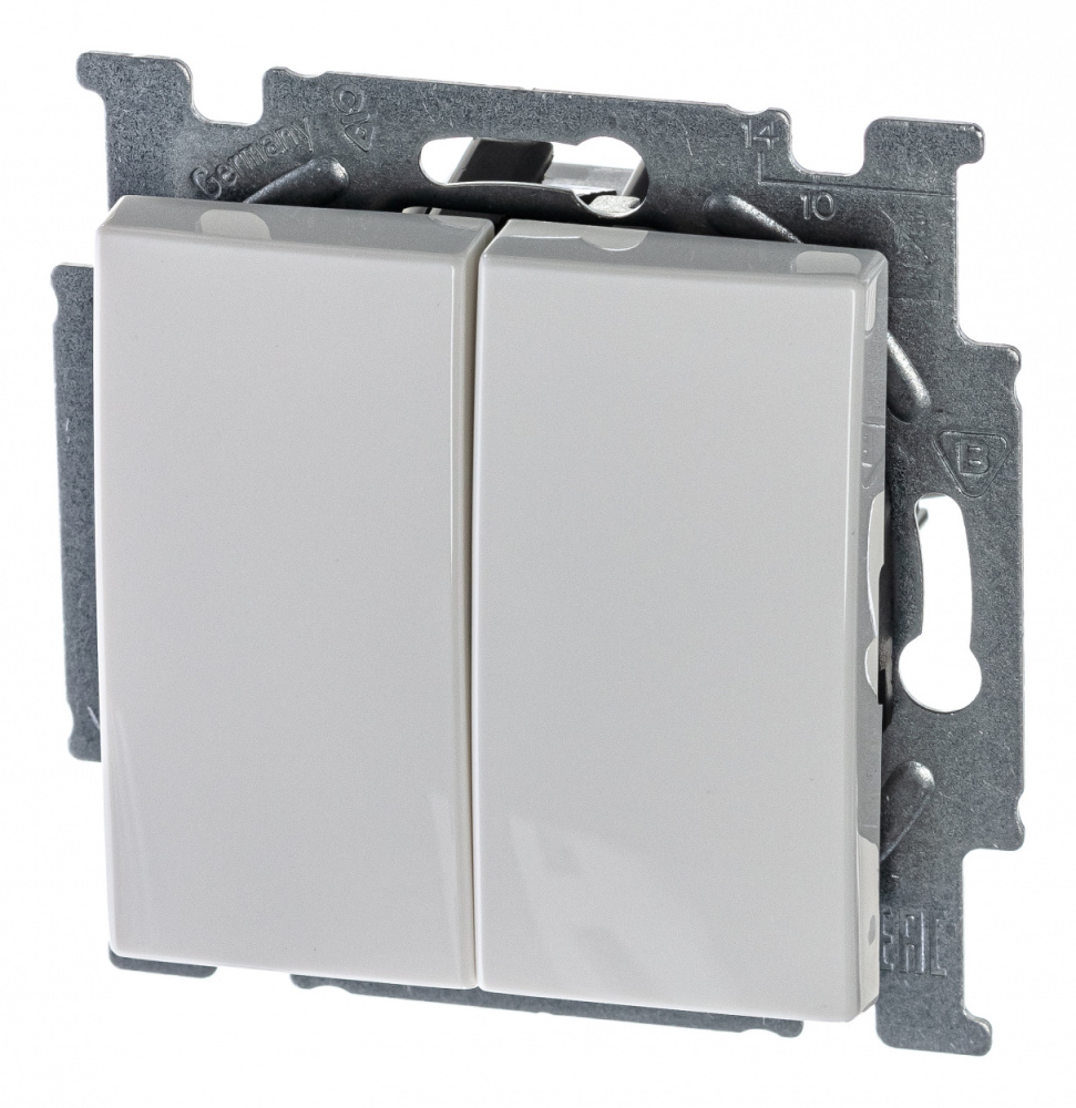 ABB BJB Basic 55 Белый Выключатель 2-х клавишный 2CKA001012A2141 в Москве