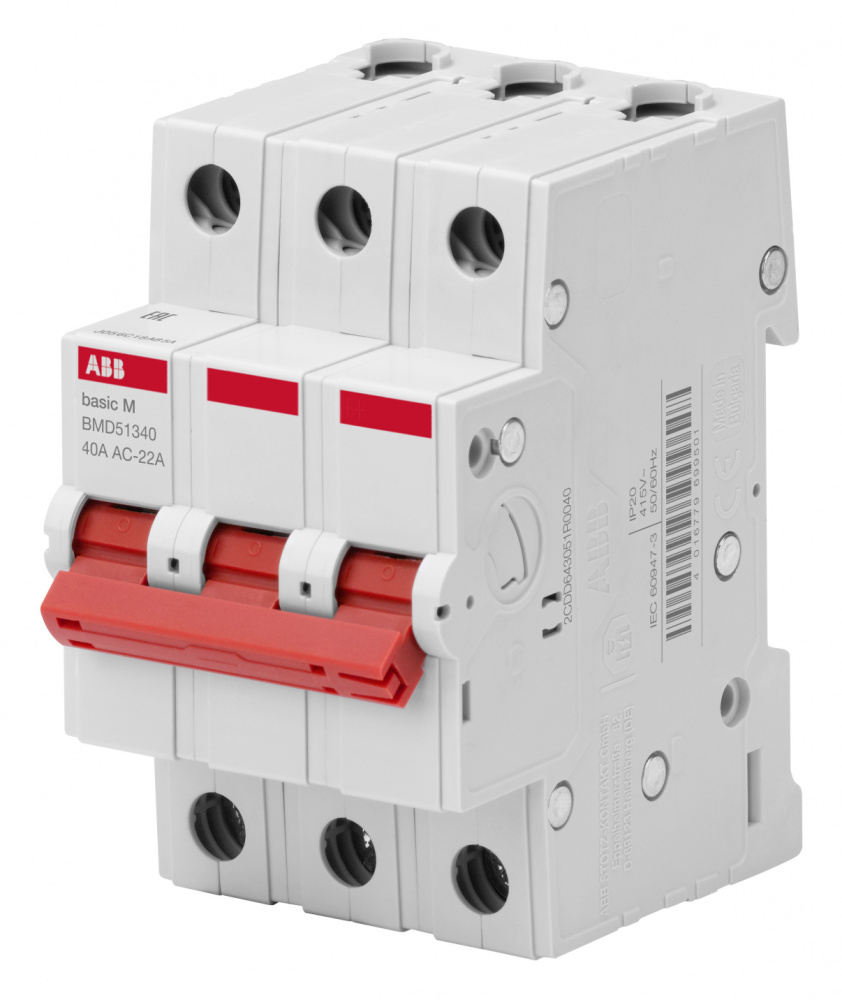 ABB Basic M Автоматический выключатель 3P, 63A,C, 4,5кА, BMS413C63 в Москве
