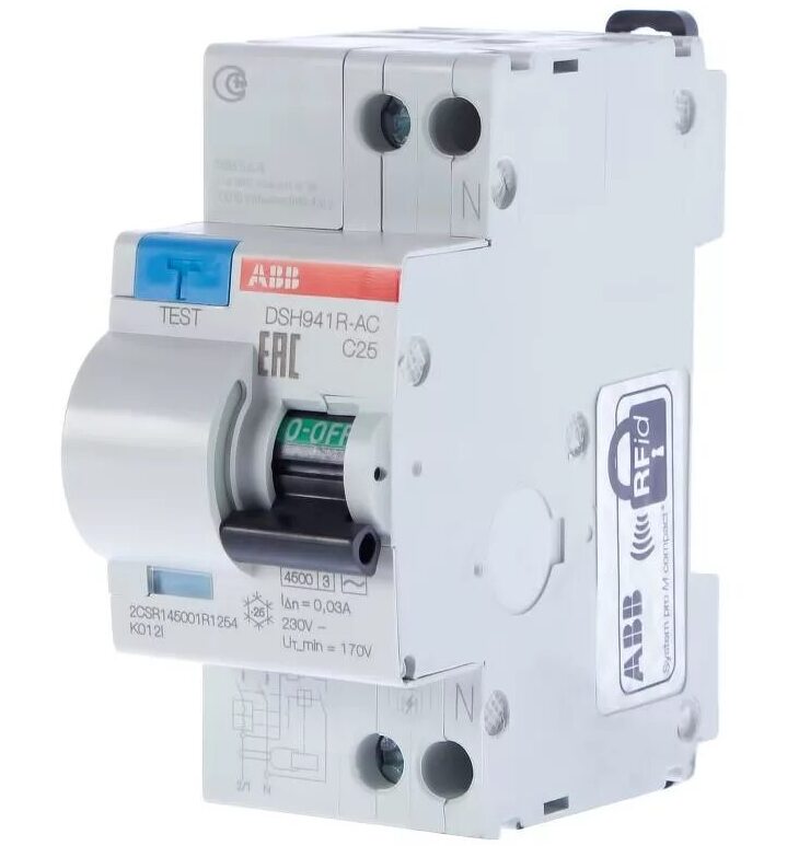 ABB DS201 2CSR255080R1255 Автоматический выключатель дифференциального тока однополюсный+N 25А (тип AC, 6 кА) в Москве