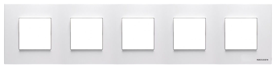 Рамка 5 постов по 2 модуля ABB Zenit, немецкий стандарт (белый) 2CLA227500N1101