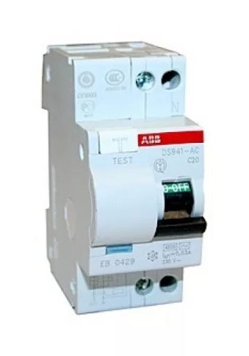 Выключатель автоматический дифференциальный DS202 M 2п 50А B 30мА тип A (4 мод) ABB в Москве