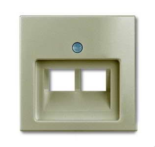 Розетка компьютерная двойная RJ-45  6 кат. (механизм JUNG), ABB Basic 55, шампань 2CKA001753A0203 + UAE8-8UPOK6