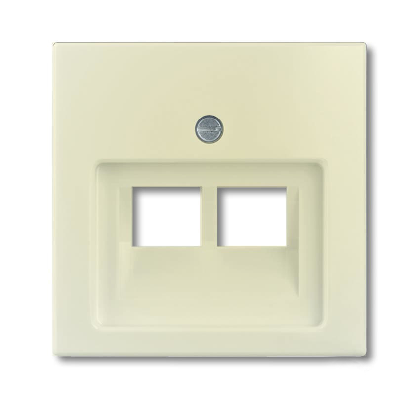 Розетка компьютерная двойная RJ-45  6 кат. (механизм JUNG), ABB Basic 55, слоновая кость 2CKA001753A0097 + UAE8-8UPOK6