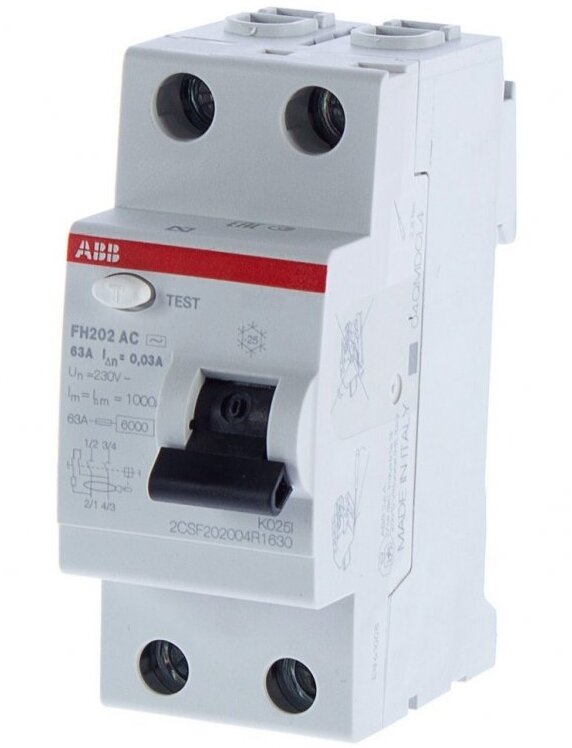 Выкл.диф.тока УЗО 2мод. FH202 AC-63/0,3 ABB 2CSF202003R3630 в Москве
