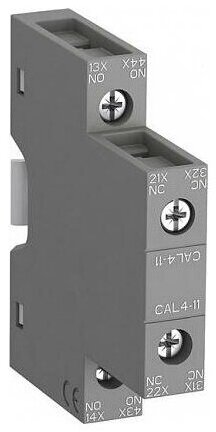 Блок контактный CAL4-11 (1НО+1НЗ) боковой для контакторов AF09-AF96 реле NF22E-NF44E 1SBN010120R1011 ABB в Москве